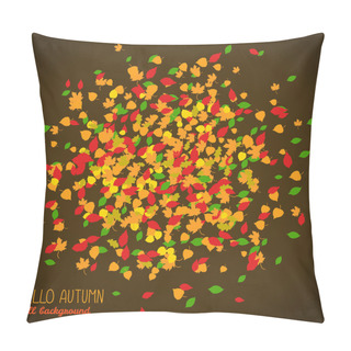 Personality  Hello Autumn. Copy Space With Falling Leaves Pillow Covers