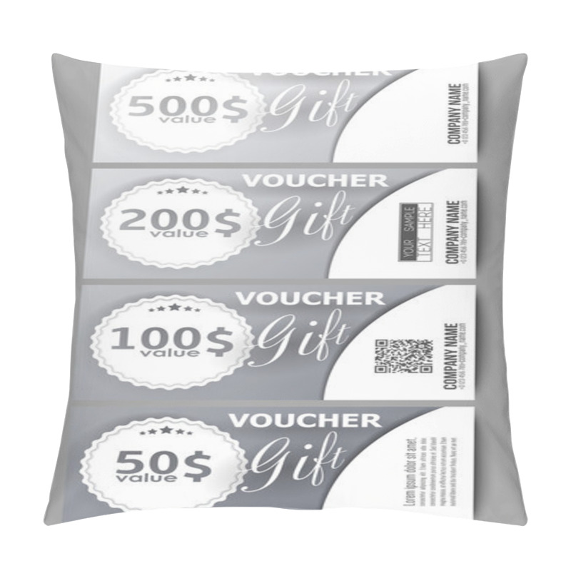 Personality  Set of modern gift voucher templates. Dotted design background pillow covers