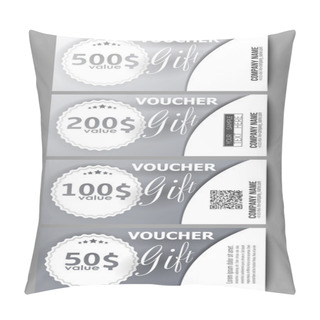 Personality  Set Of Modern Gift Voucher Templates. Dotted Design Background Pillow Covers