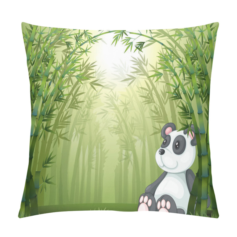 Personality  A panda in the bamboo forest pillow covers