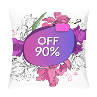 Personality  Vector Sale Tags Set. Discount Price Offer. Engraved Ink Art. Isolated Percent Sticker Illustration Element. Pillow Covers