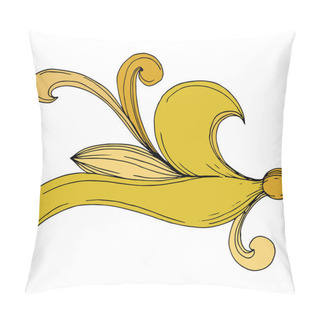Personality  Vector Golden Monogram Floral Ornament. Black And White Engraved Ink Art. Isolated Monogram Illustration Element. Pillow Covers