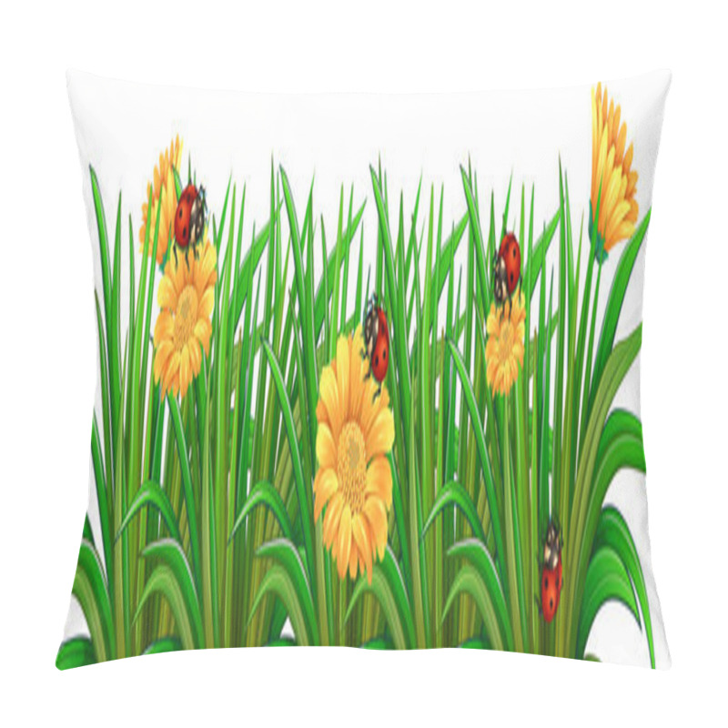 Personality  A garden with ladybugs pillow covers