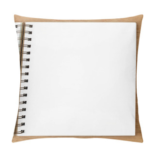Personality  Blank White Ruled Notebook On A Wooden Table Pillow Covers