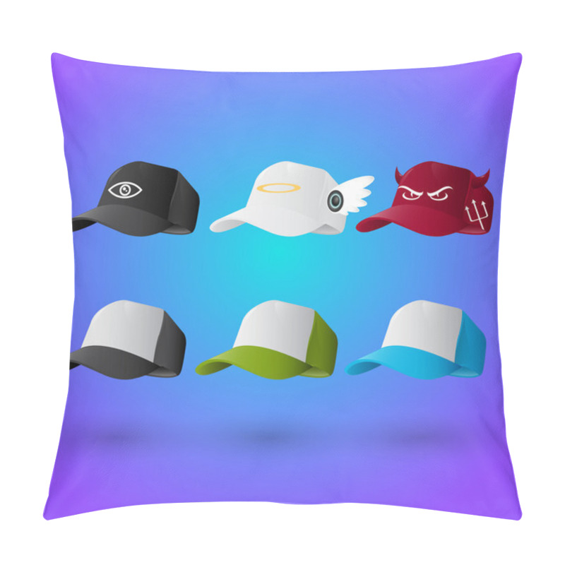 Personality  Set Of Baseball Caps Pillow Covers