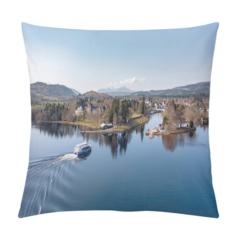 Personality  Tour Boat On Loch Ness Returning To Fort Augustus In Scotland Pillow Covers
