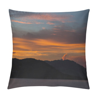 Personality  Dark Hills Silhouette Under Sunset Sky Pillow Covers