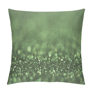 Personality  Abstract Sparkle Green Background, Defocused Green Glitter Background For Christmas Card, Festive Bokeh Backdrop, Green Decoration With Glitter Texture Pillow Covers