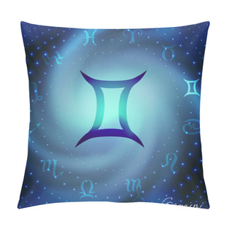 Personality  Space Spiral With Astrological Gemini Symbol Pillow Covers