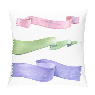 Personality  Watercolors Ribbons And Banners Pillow Covers