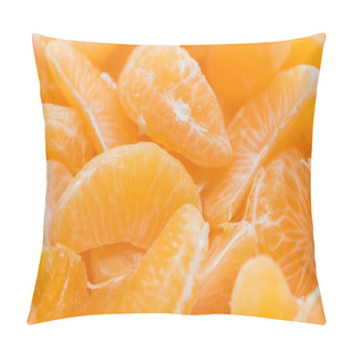Personality  Close Up Of Bright Orange Tangerine Peeled Slices  Pillow Covers