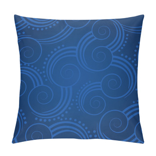 Personality  Seamless Blue Swirls Background Pillow Covers