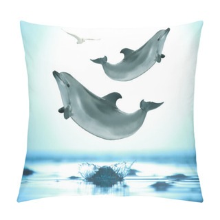 Personality  Dolphins Jumping Out The Sea Pillow Covers