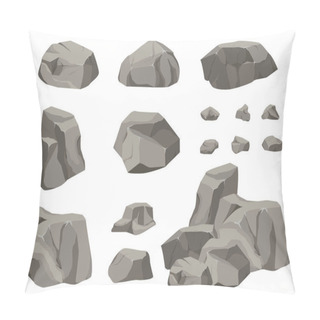 Personality  Rock Stone Set Cartoon. Pillow Covers