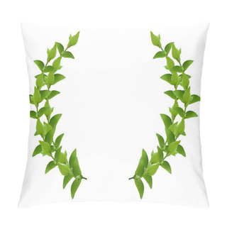 Personality  Wreath From Green Leaves Pillow Covers