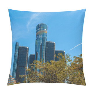 Personality  GM Renaissance Center, Rencen In Detroit, Michigan, USA Pillow Covers