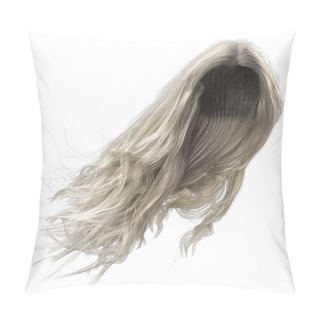 Personality  3d Render, 3d Illustration, Fantasy Long Wavy Hair On Isolated White Background Pillow Covers