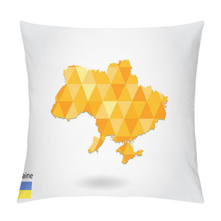 Personality  Geometric Polygonal Style Vector Map Of Ukraine. Low Poly Map Of Ukraine. Colorful Polygonal Map Shape Of Ukraine On White Background - Vector Illustration Eps 10. Pillow Covers