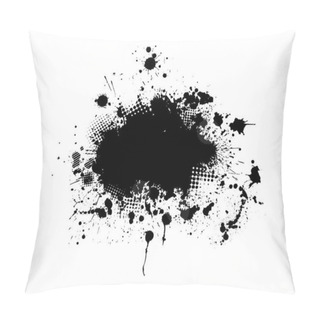 Personality  Paint Stains Black Blotch Background. Grunge Design Element. Brush Strokes. Vector Illustration Pillow Covers