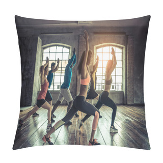 Personality  Workout In A Fitness Gym Pillow Covers
