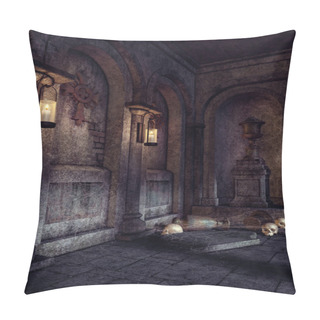 Personality  Crypt With Skulls And Lanterns Pillow Covers