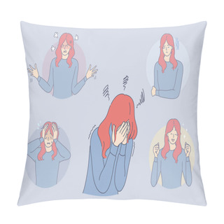 Personality  Bipolar Disorder, Phycological Problem, Schizophrenia Concept Pillow Covers