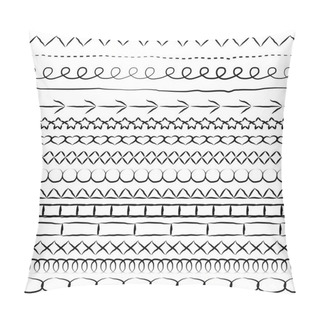 Personality  Set Of Lines And Borders From Hand Drawn Elements Pillow Covers