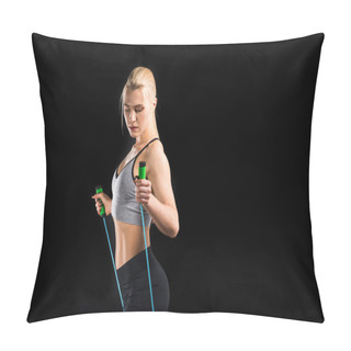 Personality  Woman With Skipping Rope Pillow Covers