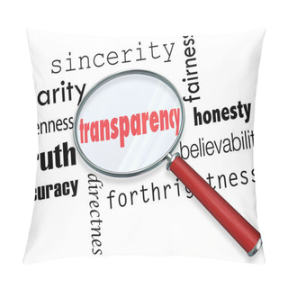 Personality  Transparency Word Magnifying Glass Sincerity Openness Clarity Pillow Covers