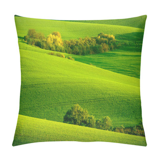 Personality  Green Wavy Hills In South Moravia Pillow Covers