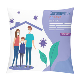 Personality  Stay At Home Campaign With Parents And Son Pillow Covers