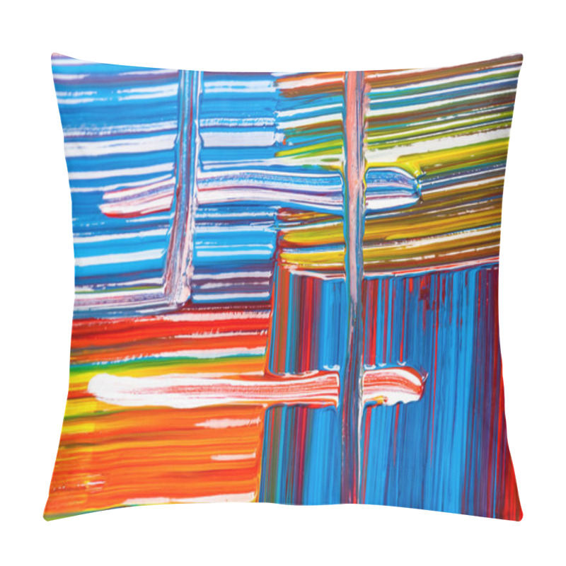 Personality  Abstract Colorful Background With Paint Brushstrokes Pillow Covers