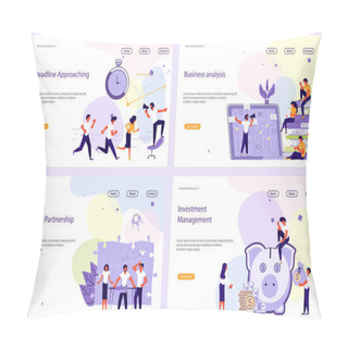Personality  Team Of Young People Are Building Business Pillow Covers
