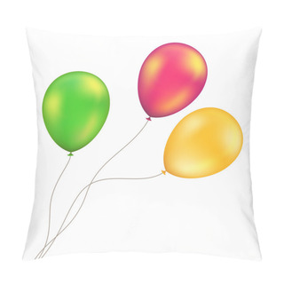 Personality  Vector Green Red Orange Yellow Balloons Set Isolated Pillow Covers