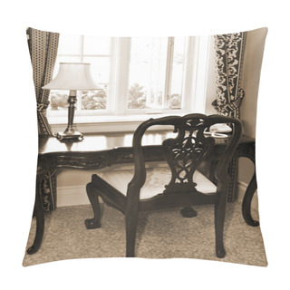 Personality  Antique Chair And Desk Near The Window In Living Room Pillow Covers