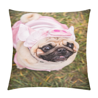 Personality  Dog Mops. Dog Dressed As A Pig Pillow Covers