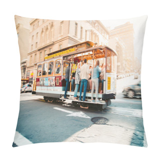Personality  Traditional Cable Car In San Francisco At Sunset, California, USA Pillow Covers