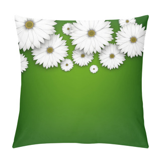 Personality  Field Of White Daisy Flowers On Green. Pillow Covers