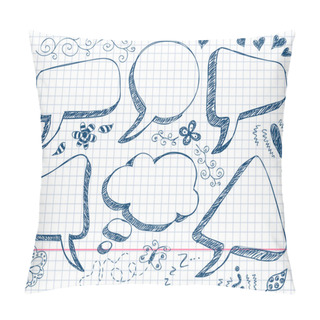 Personality  Hand Drawn Speech And Thought Bubbles Pillow Covers