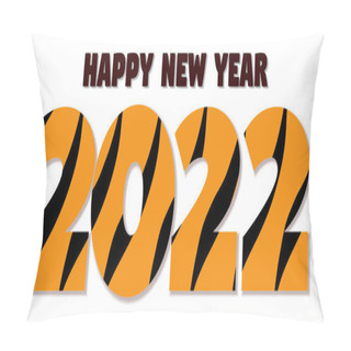 Personality  Numbers 2022 Tiger Pattern Sketch Style Vector Illustration Pillow Covers