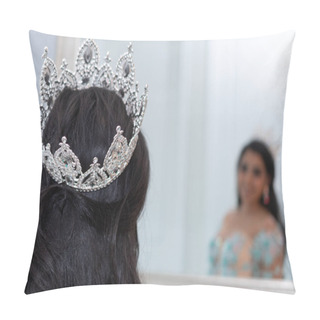 Personality  Young Teen Hispanic Girl Wearing A Quinceanera Dress Pillow Covers