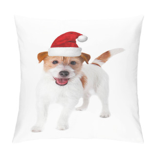Personality  Dog In Santa Hat Pillow Covers