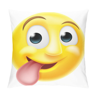 Personality  Sticking Tongue Out Emoji Emoticon Pillow Covers