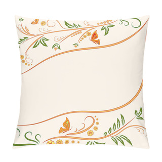 Personality  Background Floral Ornament With Butterflies Pillow Covers