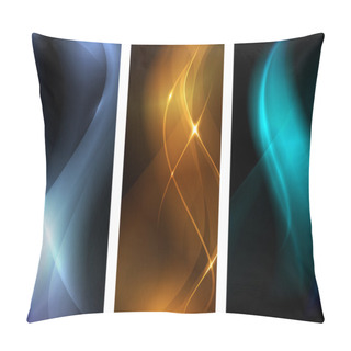 Personality  Abstract Dark Wave Banner Set Pillow Covers