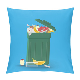 Personality  A Full Garbage Can With Waste Pillow Covers