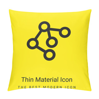 Personality  Atomic Structure Made Of Circles And Lines Minimal Bright Yellow Material Icon Pillow Covers
