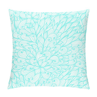 Personality  Seamless Floral Vintage Blue Doodle Pattern Pillow Covers