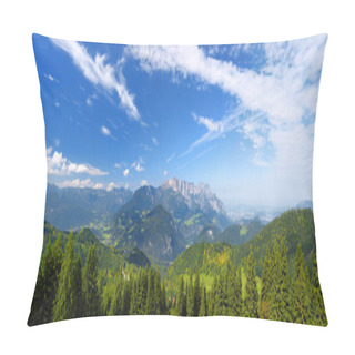 Personality  Scenic View Of Mountains, Forests And Blue Sky Pillow Covers