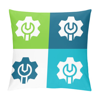 Personality  Admin Flat Four Color Minimal Icon Set Pillow Covers